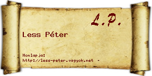 Less Péter névjegykártya